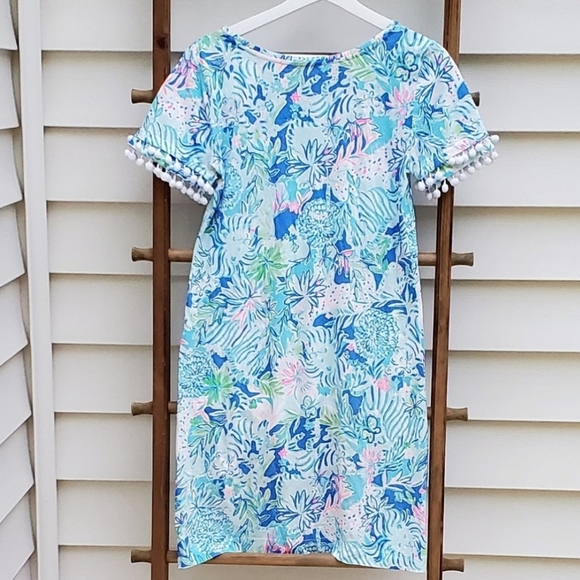Lilly Pulitzer Tropical Blue and Pink Mini Dress - Picture 5 of 7